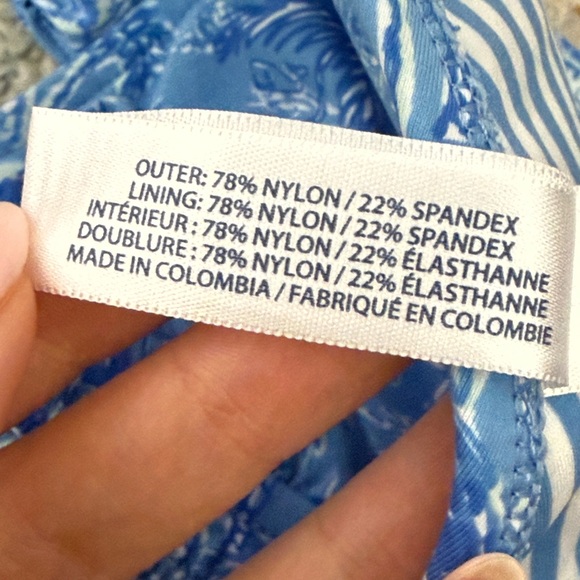 Vineyard Vines halter tropical blue tankini swim top - Picture 8 of 9